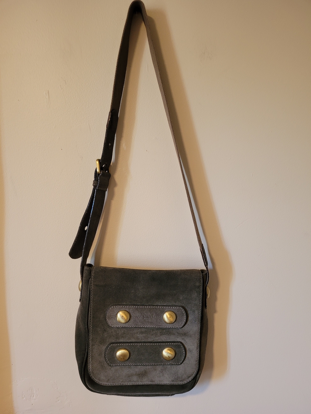 Nannini Olive Green Suede Purse